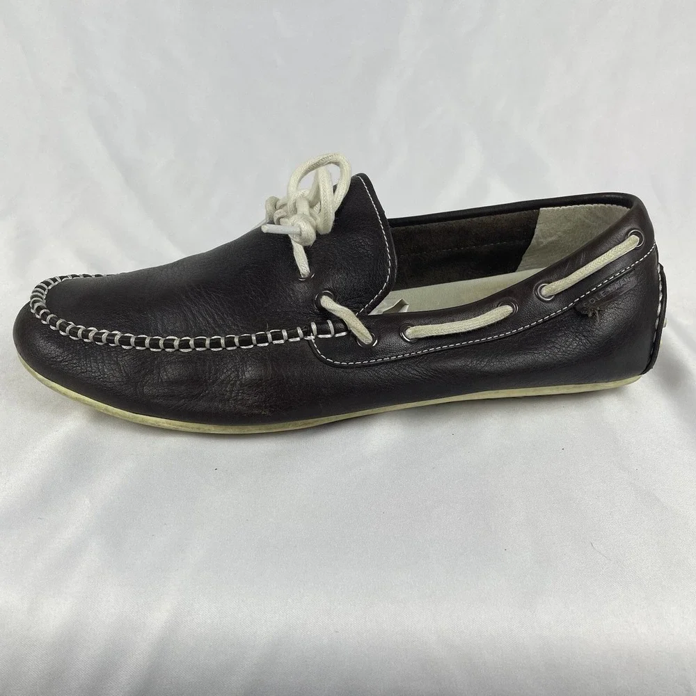 Cole Haan Men's Size 9.5 Brown Leather Grand OS Laced Driving Loafers Shoes
